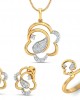 Reya Diamond Pendant, earring ring set In gold