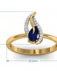 Sary Blue sapphire & diamond pendant, ring & earring set in gold