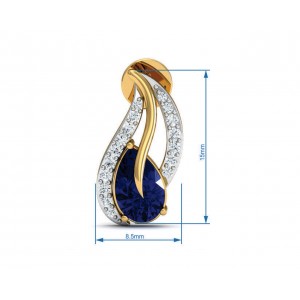 Sary Blue sapphire & diamond pendant, ring & earring set in gold