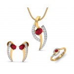 Tory Ruby & Diamond pendant set in Gold