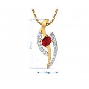 Tory Ruby & Diamond pendant set in Gold