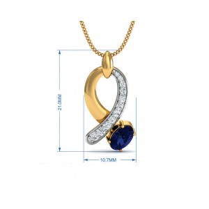 Rami Blue Sapphire & Diamond Pendant, Ring & Earring set in Gold