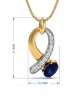 Rami Blue Sapphire & Diamond Pendant, Ring & Earring set in Gold