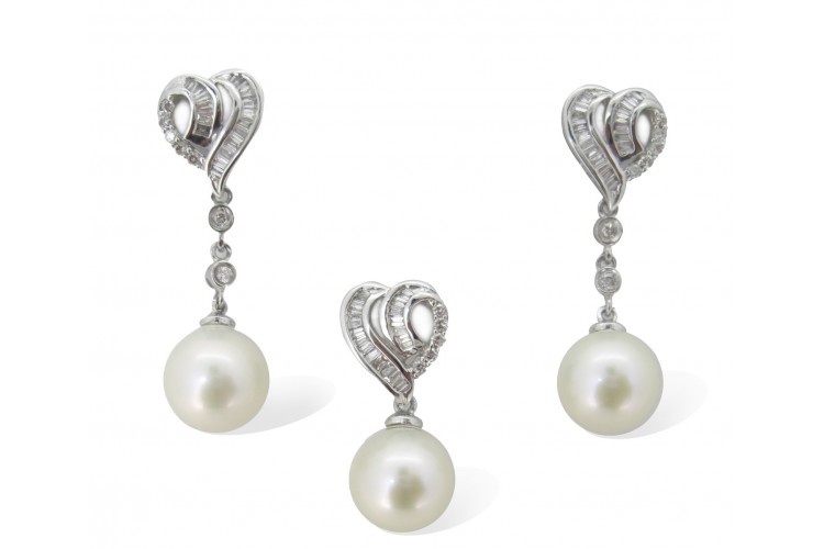 Pearl Diamonds Pendant Set In India At Best Pearl Diamonds Pendant Set