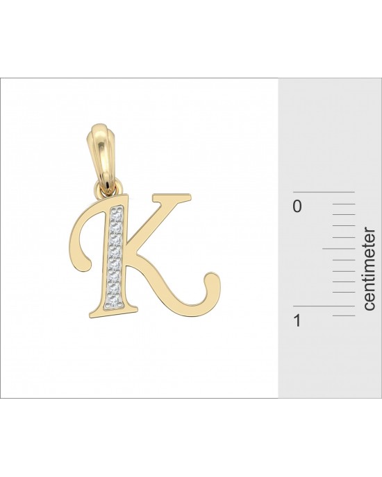 Gold Alphabet K charm