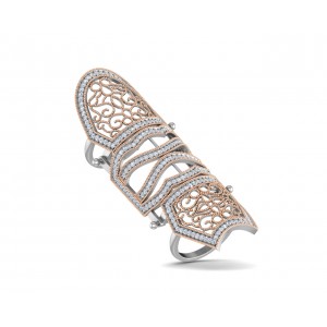 Rany diamond full finger ring in gold with movable parts