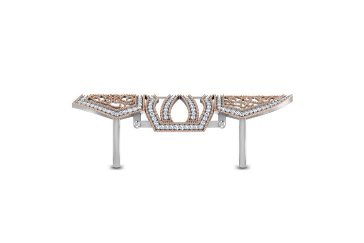 Rany diamond full finger ring in gold with movable parts