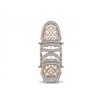 Rany diamond full finger ring in gold with movable parts