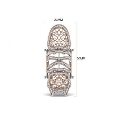 Rany diamond full finger ring in gold with movable parts