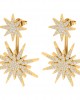 Paige Designer Star earrings front & suspended from lobe in 18k gold with diamonds