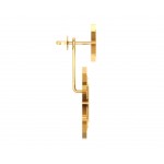 Paige Designer Star earrings front & suspended from lobe in 18k gold with diamonds