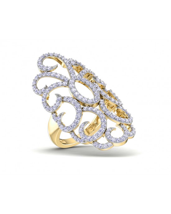 American Diamond Finger Ring Heavy Designer – Hayagi