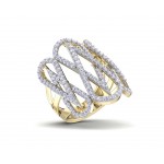 Vien Wide Diamond Band in 18k Gold