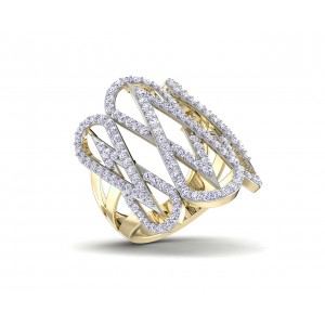 Vien Wide Diamond Band in 18k Gold