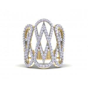 Vien Wide Diamond Band in 18k Gold