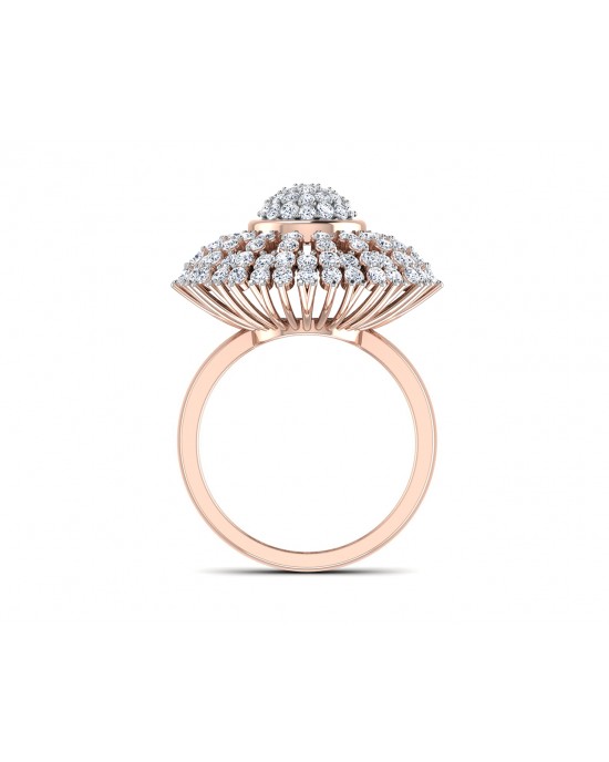 Hedi Conventional Diamond Cocktail ring in Gold