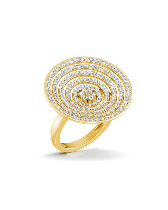 Seka Diamond Concave Cocktail Ring in gold