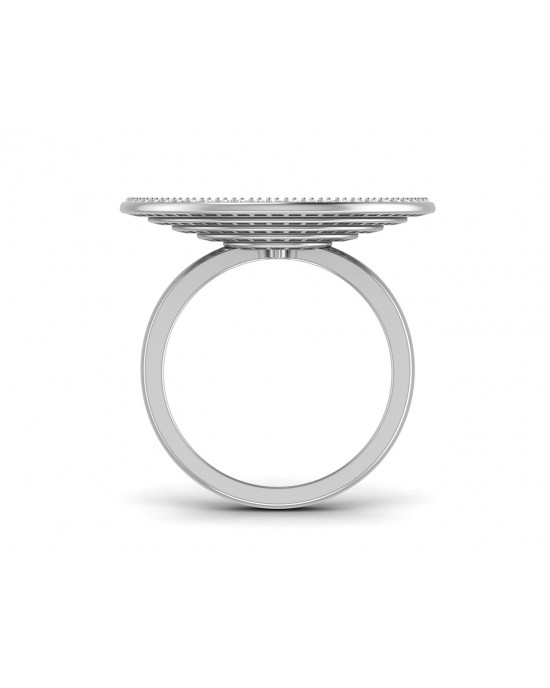 Seka Diamond Concave Cocktail Ring in gold