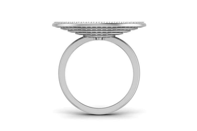 Seka Diamond Concave Cocktail Ring in gold