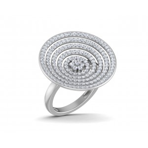Seka Diamond Concave Cocktail Ring in gold