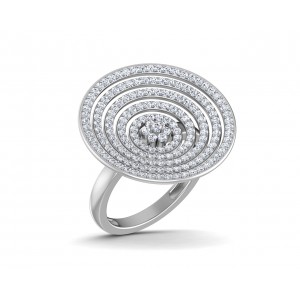 Seka Diamond Concave Cocktail Ring in gold
