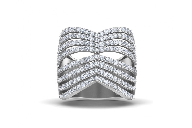Tracy Wide Diamond Band in 18k gold