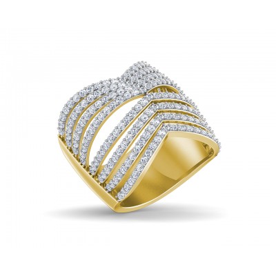 Tracy Wide Diamond Band in 18k gold
