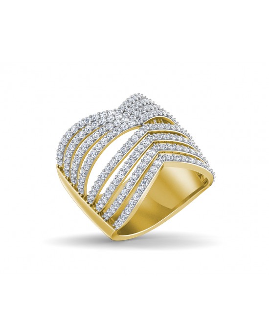 Tracy Wide Diamond Band in 18k gold