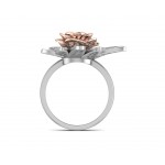 Seba Floral diamond ring in two tone 18k gold