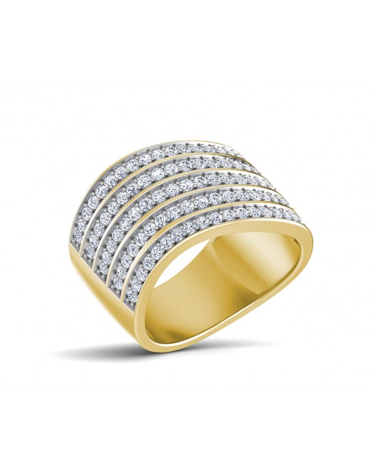 Veola Wide diamond Band in 18k gold