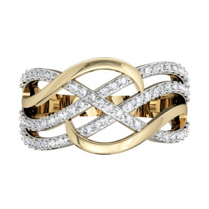 Captivating wide diamond Band