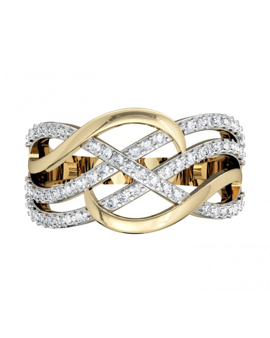 Captivating wide diamond Band