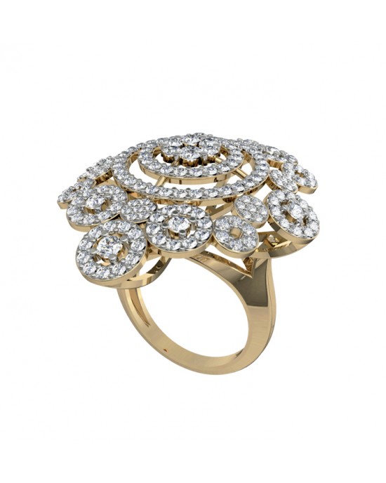 Big Cocktail Rings White Gold | Cocktail Rings Accessories - Design Cz  Crystal Gold - Aliexpress