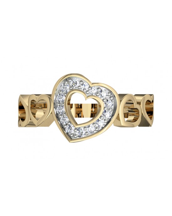 Attractive Heart Ring with diamonds