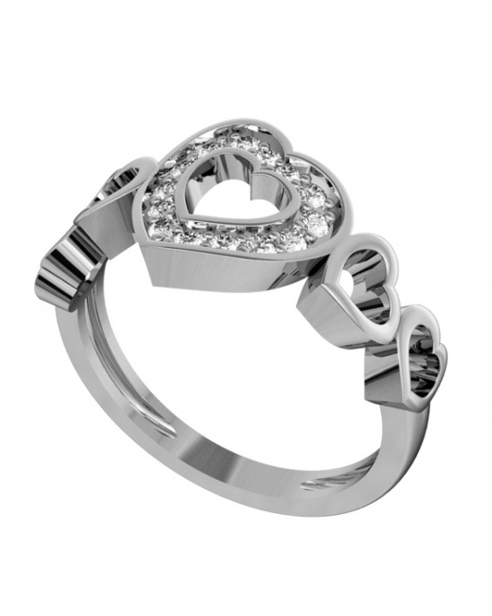 Attractive Heart Ring with diamonds