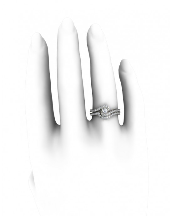 Delicate Bridal Diamond Ring Set