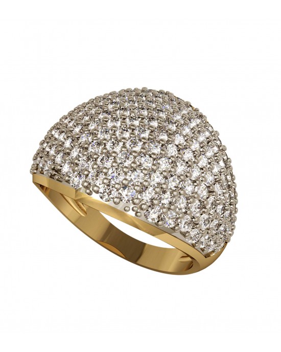 Diamond dome shape ring