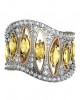 Elegant yellow sapphires & diamond Cocktail Band