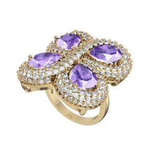 Enchanting Tanzanite & diamond Cocktail ring