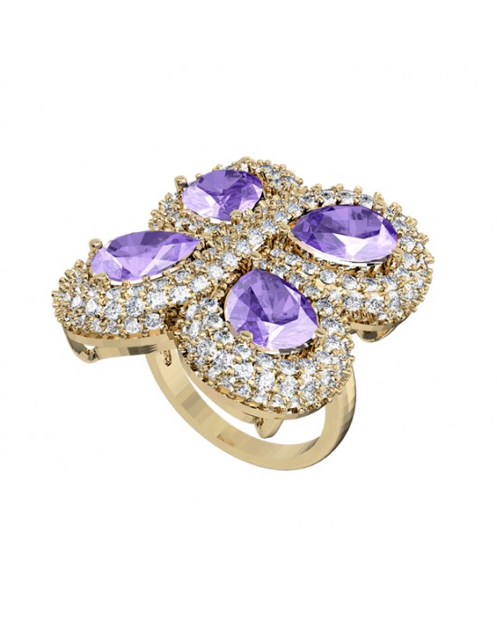 Enchanting Tanzanite & diamond Cocktail ring