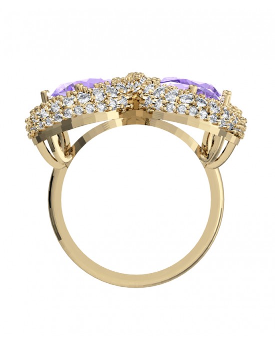 Enchanting Tanzanite & diamond Cocktail ring