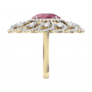 Enticing Ruby Diamond Cocktail Ring