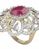 Enticing Ruby Diamond Cocktail Ring