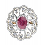Enticing Ruby Diamond Cocktail Ring