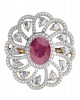 Enticing Ruby Diamond Cocktail Ring