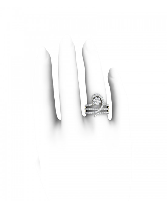 Glitzy cocktail ring with diamonds