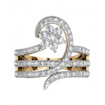 Glitzy cocktail ring with diamonds