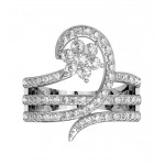 Glitzy cocktail ring with diamonds