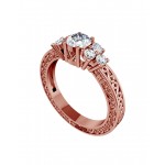 Intricate Solitaire Diamond Ring