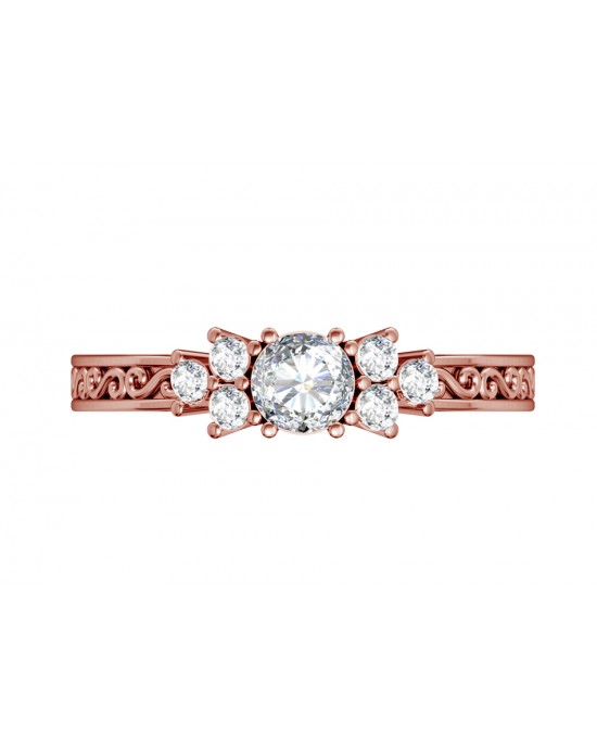 Intricate Solitaire Diamond Ring